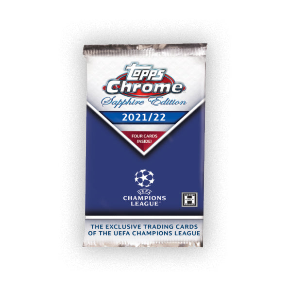 2021-22 Topps Chrome Sapphire Edition UEFA Champions League Soccer Trading Cards Single Hobby Pack