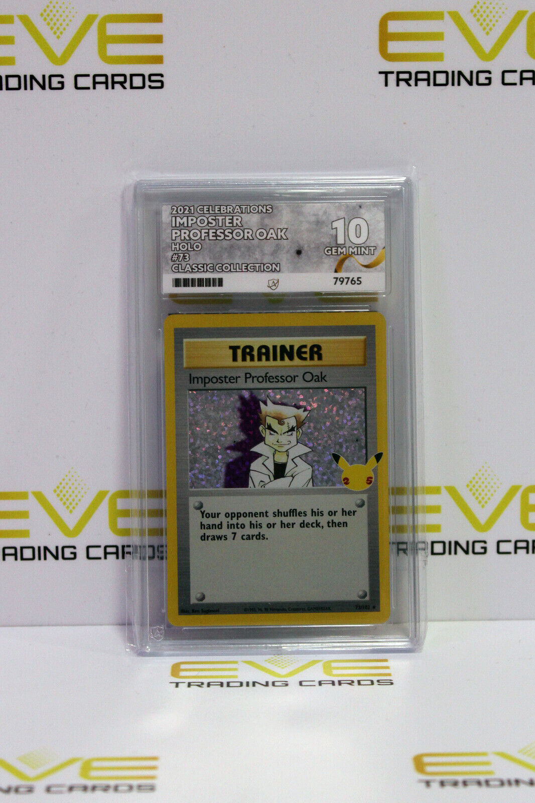 Graded Pokemon Card - #73/102 2022 Celebrations Imposter Prof Oak Holo - Ace 10