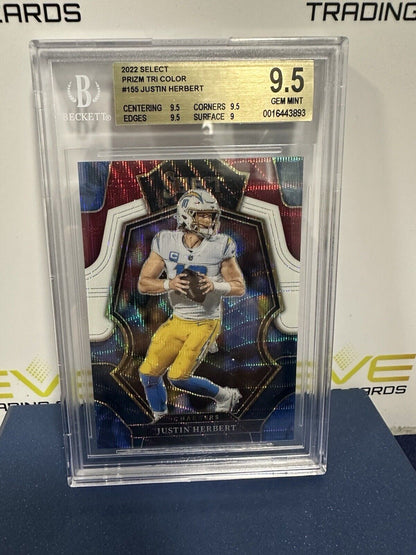 Justin Herbert 2022 Select Tri Colour #155 BGS 9.5 104/199