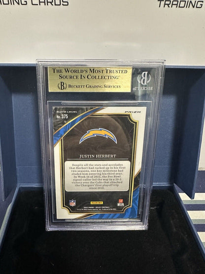 Justin Herbert 2022 Select Prizm Silver #375 BGS 10 Pristine