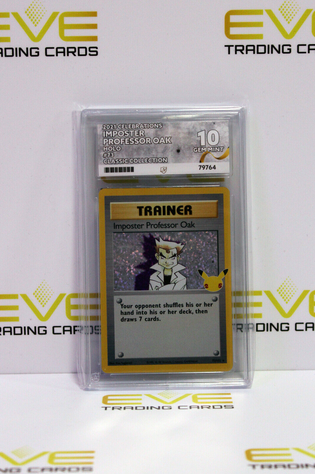 Graded Pokemon Card - #73/102 2022 Celebrations Imposter Prof Oak Holo - Ace 10