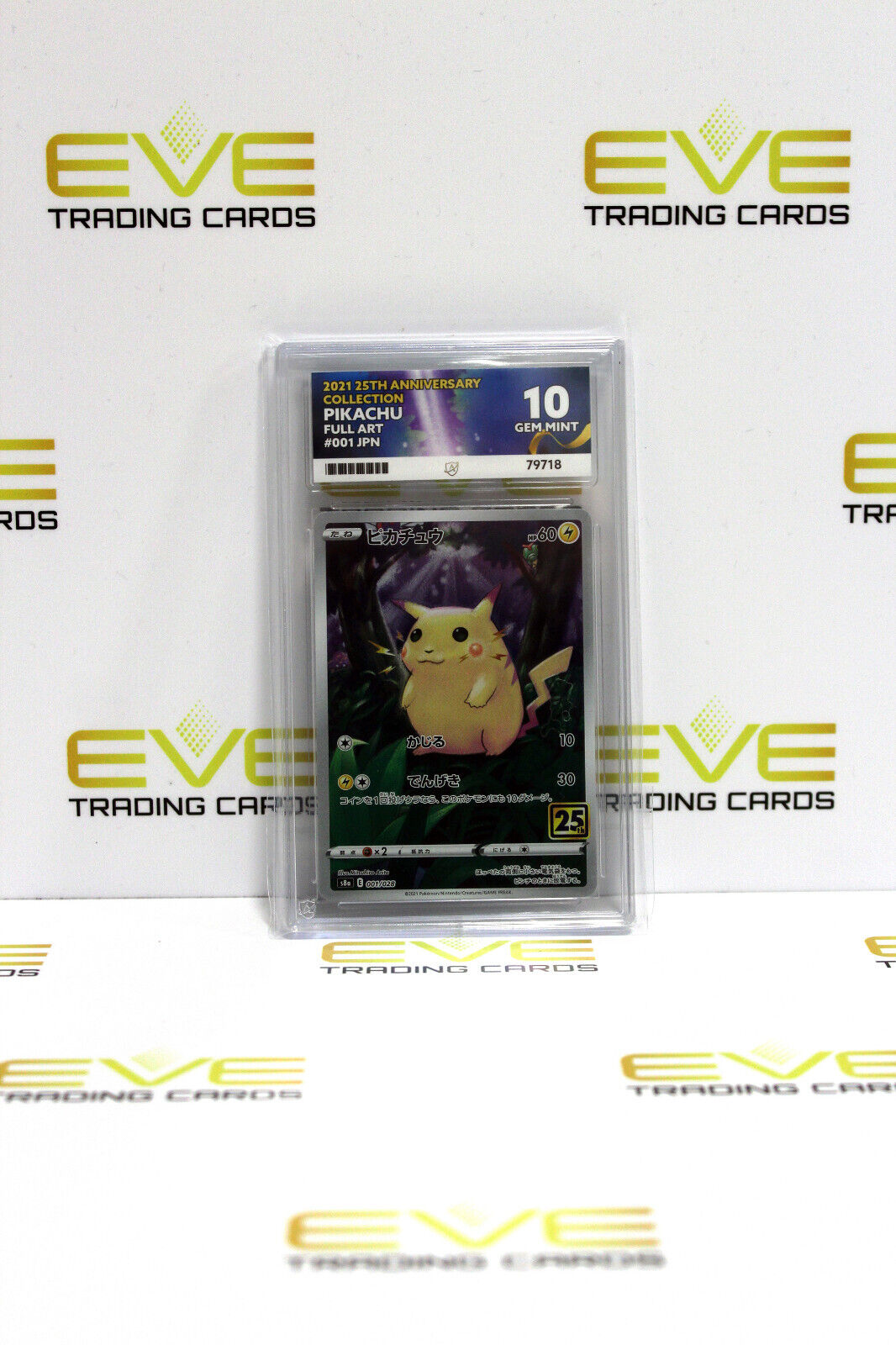 Graded Pokemon Card - #001/028 2021 25th Anni Pikachu Full Art Japan - Ace 10