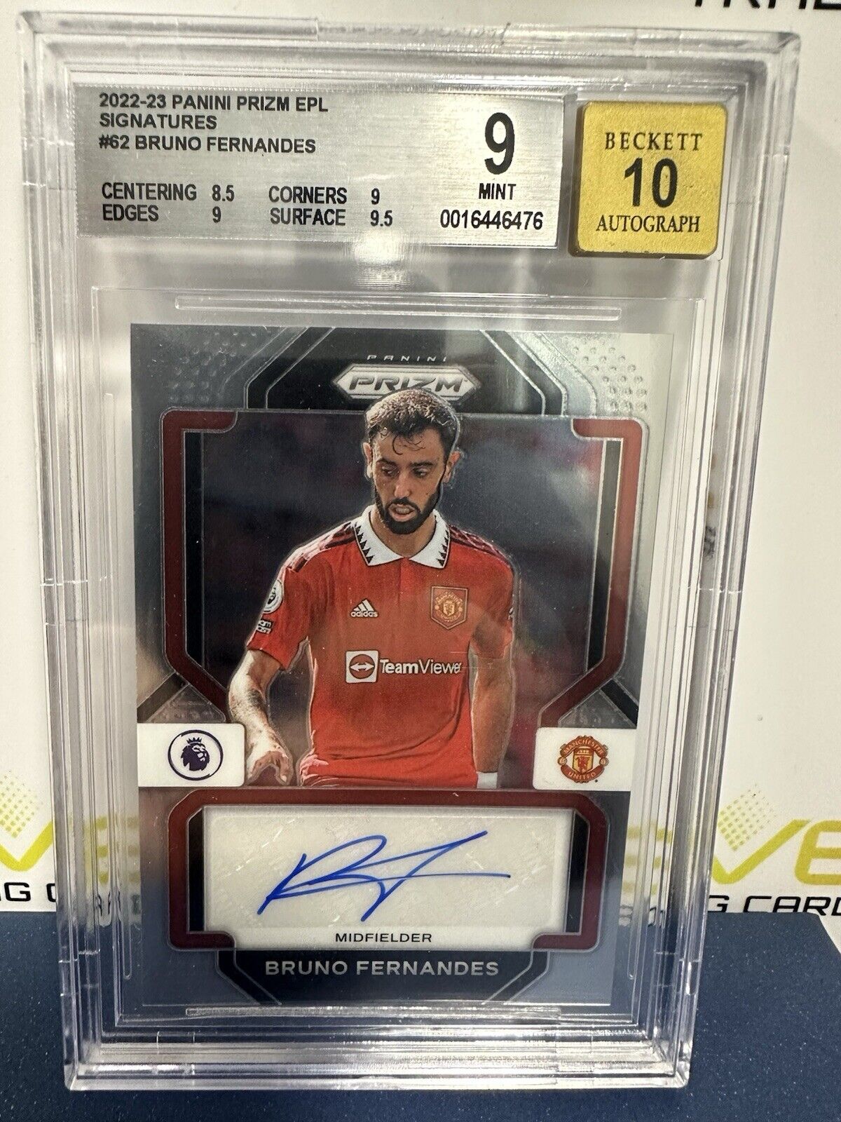 Bruno Fernandes Panini Prizm 22-23 Auto #62 BGS 9/10