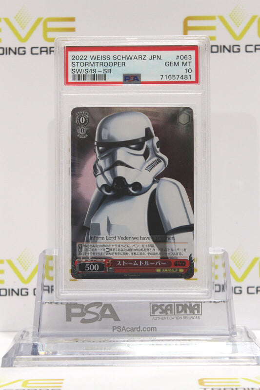 2022 Weiss Schwarz Japanese Star Wars Card Stormtrooper SW/S49-063S SR - PSA 10