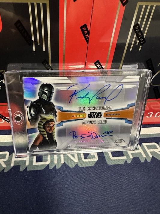 Pedro Pascal / Rosario Dawson The Mandolorian Ashoka Tano Dual Auto Topps 23/25