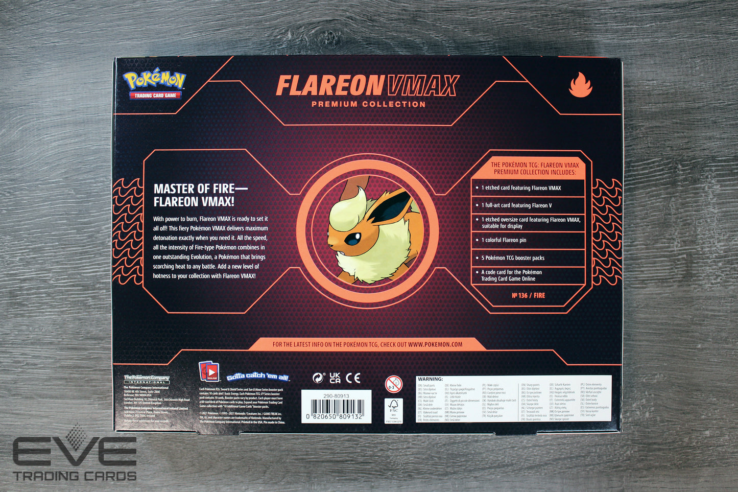 Pokémon TCG: Flareon VMAX Premium Collection Box