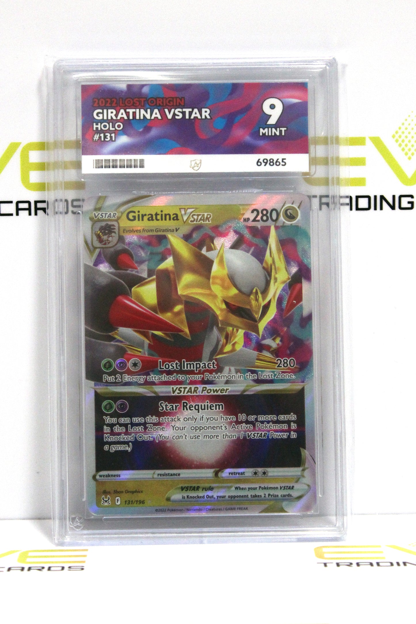 Graded Pokémon Card - #081/100 2022 Giratina VStar Lost Origin Holo - Ace 9