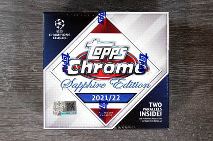 2021-22 Topps Chrome UEFA Champions League Sapphire Edition Soccer Trading Cards Hobby Box
