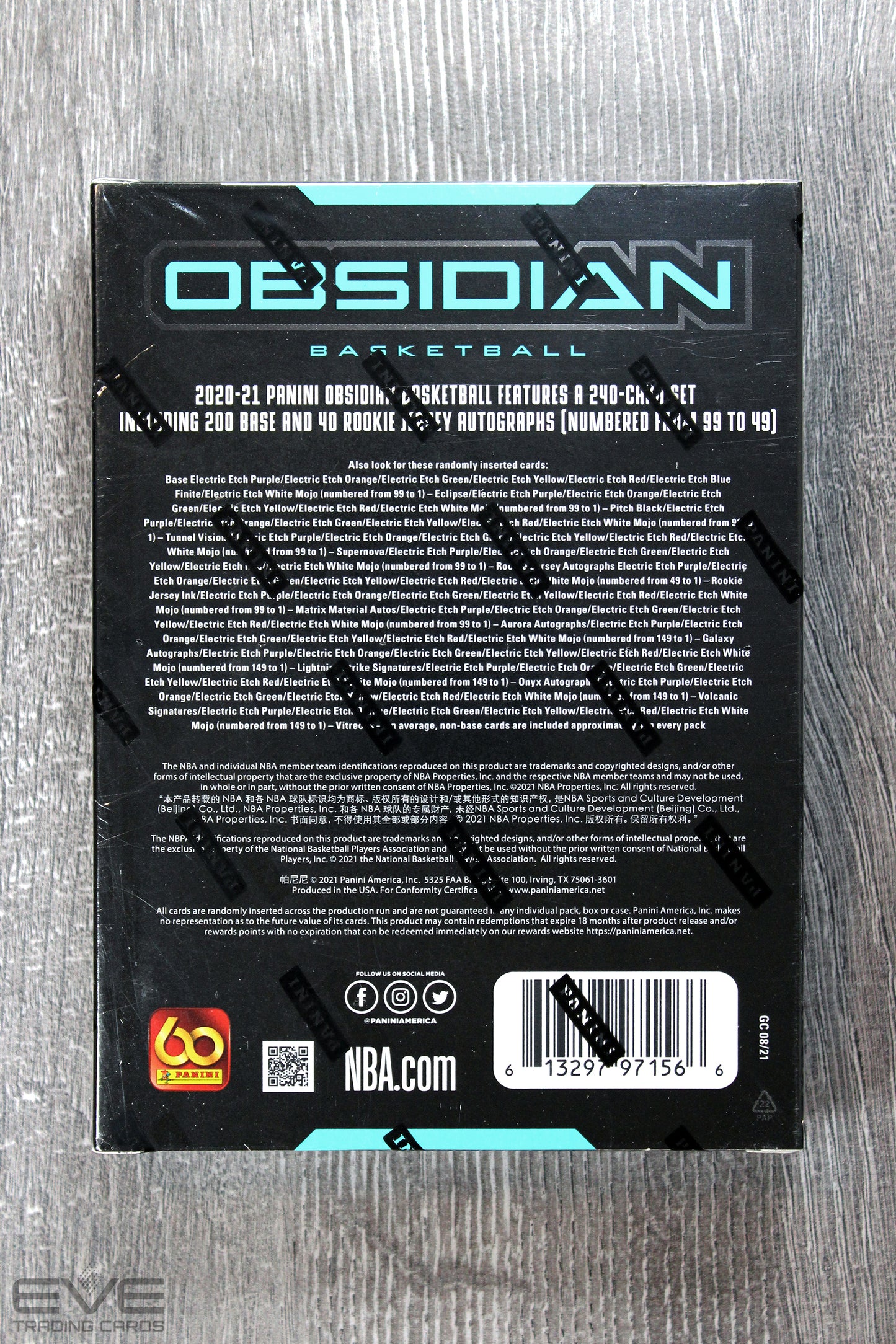 2020-21 Panini Obsidian Basketball Trading Cards Hobby Box