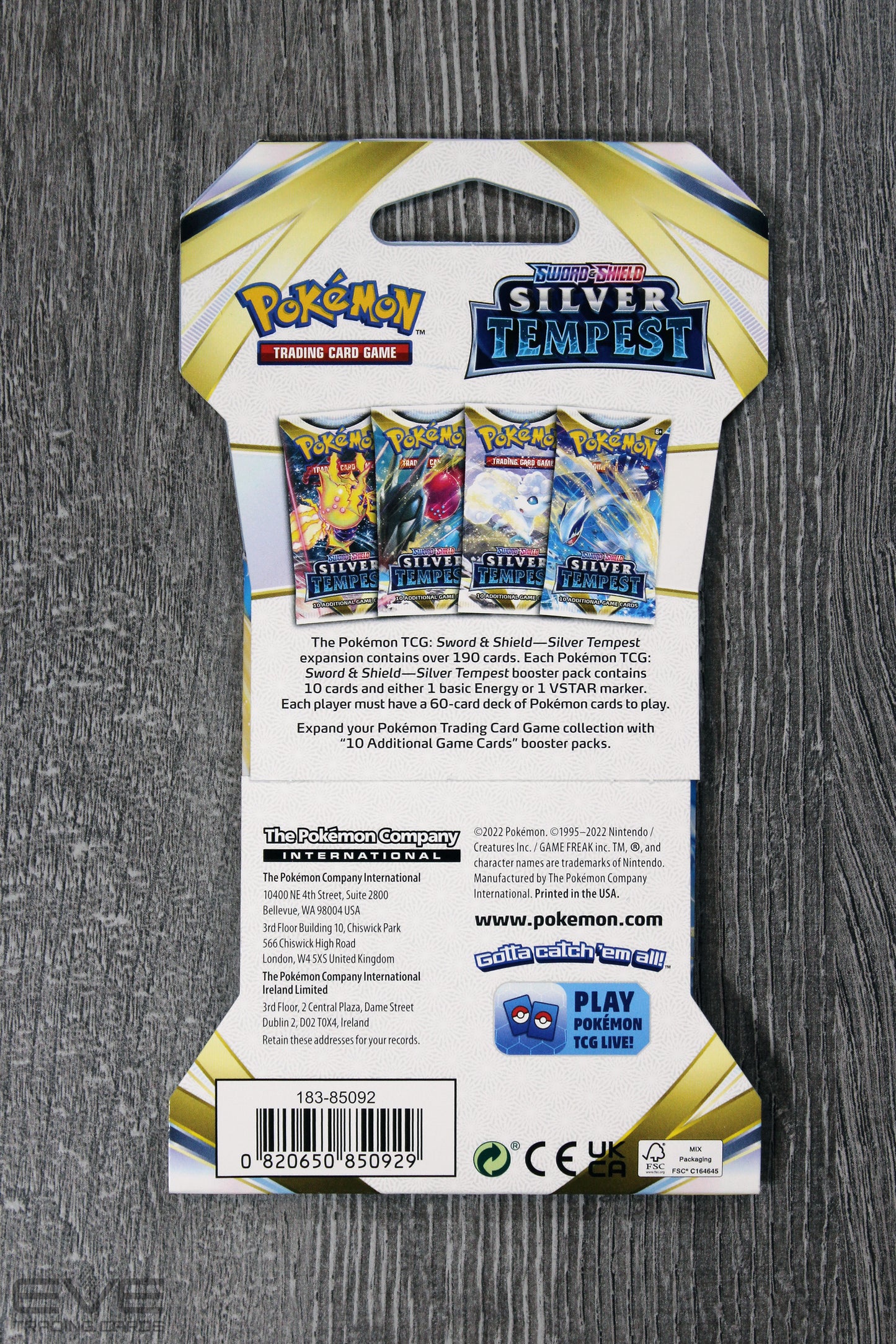 Pokémon TCG: Sword & Shield Silver Tempest Sleeved Single Booster Pack