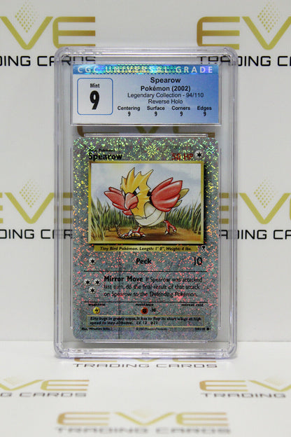 Graded Pokemon Card - #94/110 2002 Spearow Legendary Collection Rev Holo - CGC 9