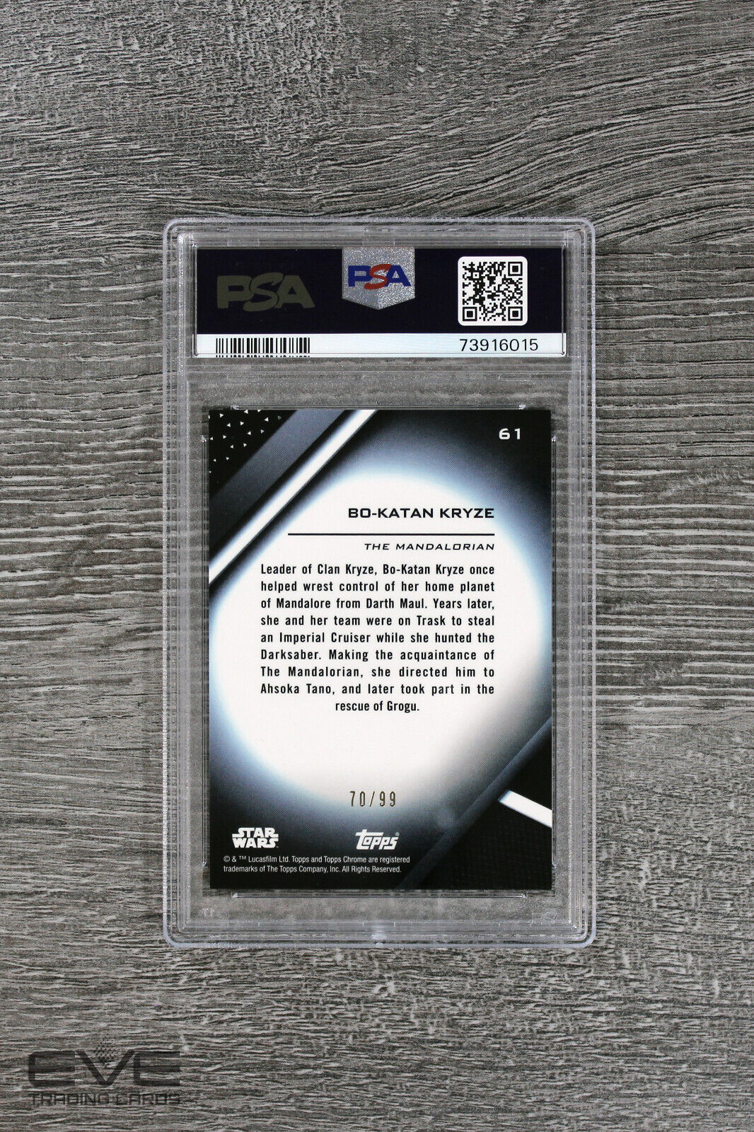 2022 Topps Star Wars Chrome Black #61 Bo-Katan Kryze Green Refractor /99 -PSA 10