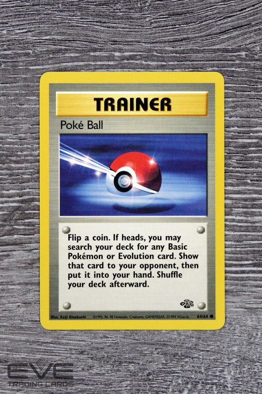Raw Pokemon Card - #64/64 Poke Ball Jungle WOTC - Excellent Condition
