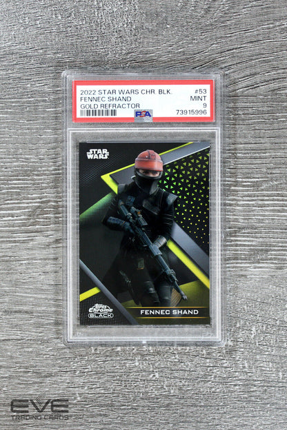 2022 Topps Star Wars Chrome Black #53 Fennec Shand Gold Refractor /50 - PSA 9