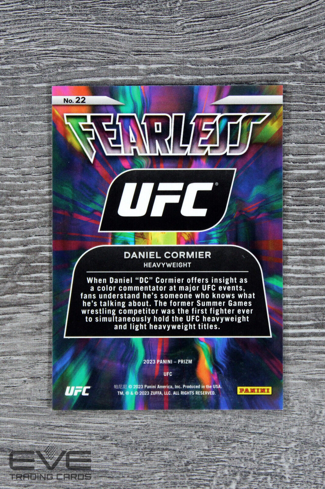 2023 Panini Prizm UFC Card "Fearless" #22 Daniel Cormier - NM/M