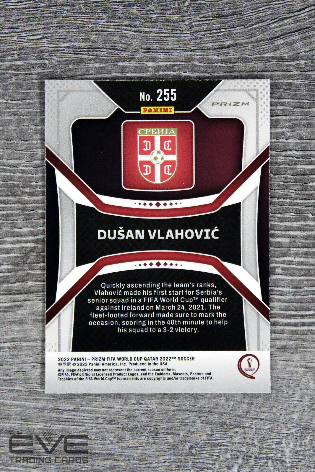 2022 Panini Hyper Prizm FIFA World Cup Soccer Card #255 Dusan Vlahovic - NM/M