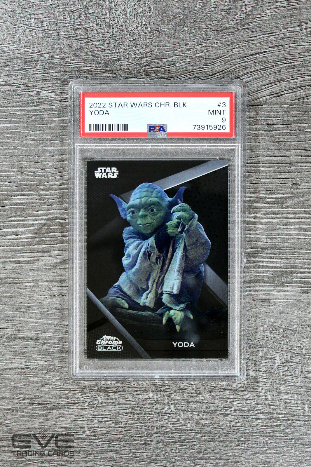 2022 Topps Star Wars Chrome Black #3 Yoda Base Card - PSA 9