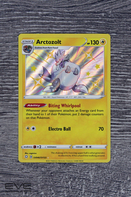 Raw Pokemon Card - #SV046/SV122 Arctozolt Shining Fates Shiny Holo Rare - NM/M