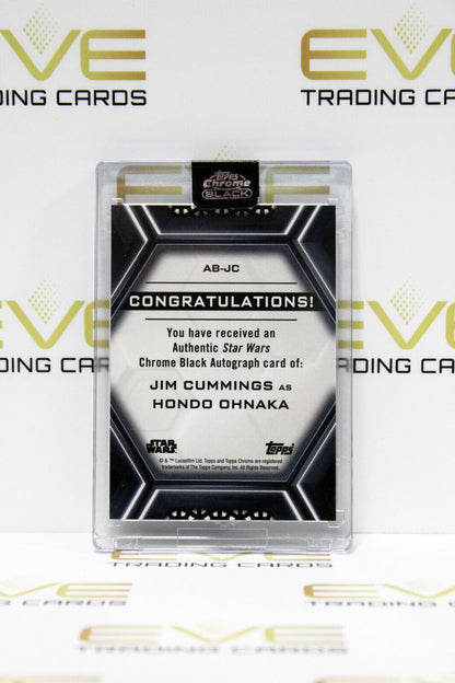 Topps Chrome Black Star Wars Jim Cummings/Hondo Ohnaka Autographed Slabbed Card