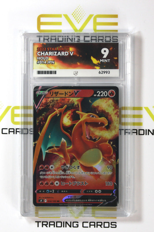 Graded Pokemon Card #014/100 2022 Charizard V Star Birth Holo Japanese - Ace 9