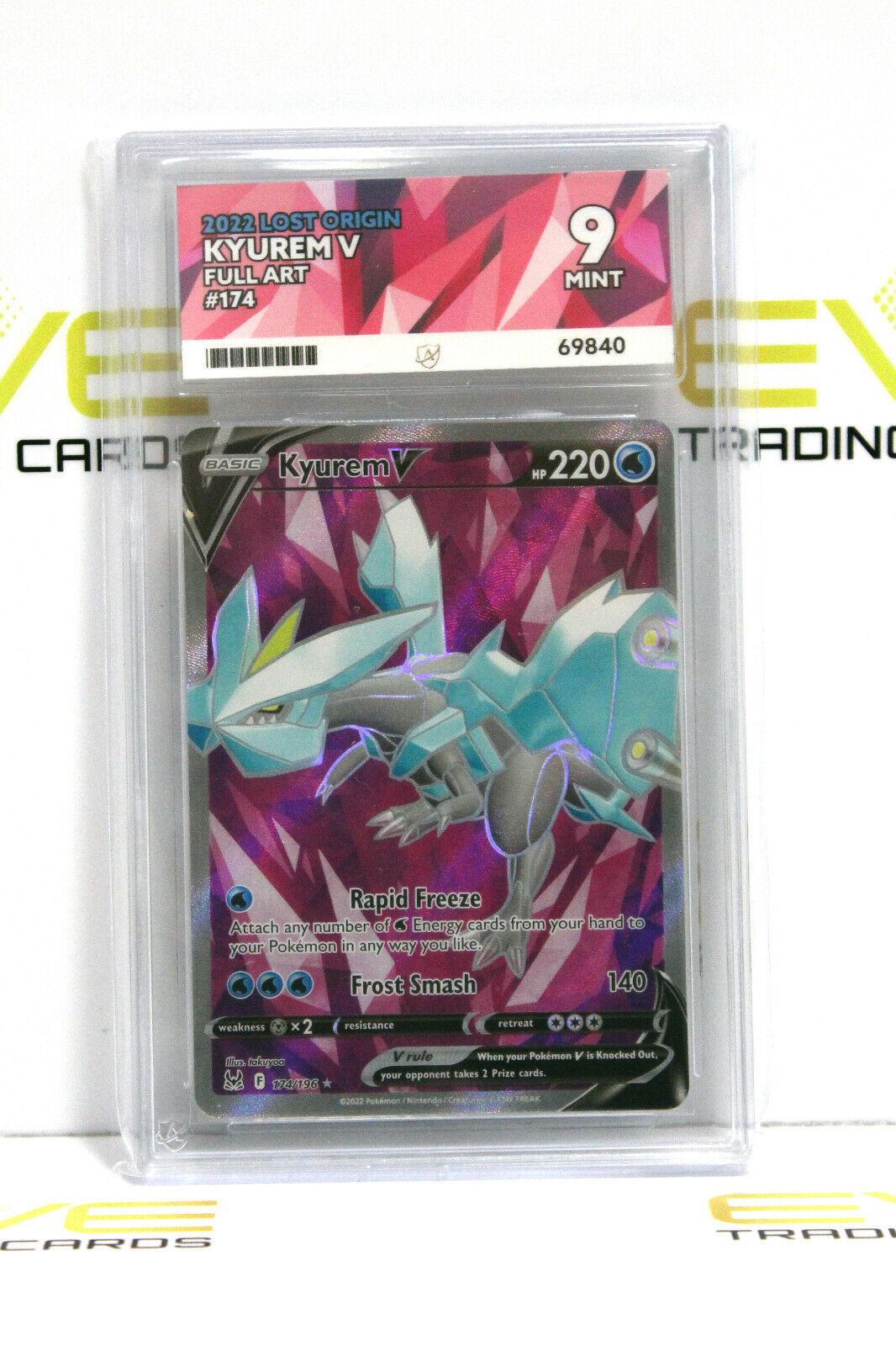 Graded Pokémon Card - #174/196 2022 Kyurem V Lost Origin Full Art - Ace 9