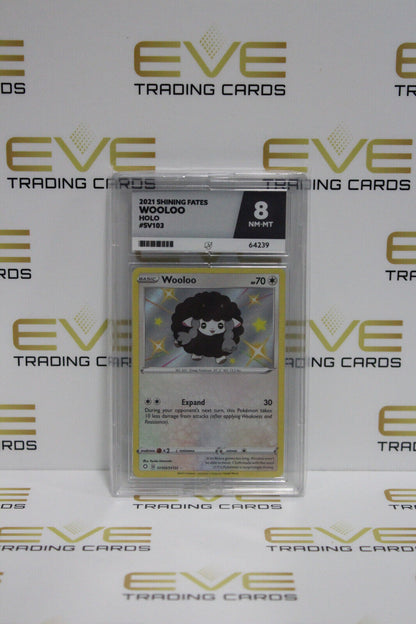 Graded Pokemon Card - #SV103/SV122 2021 Shining Fates Wooloo Holo - Ace 8