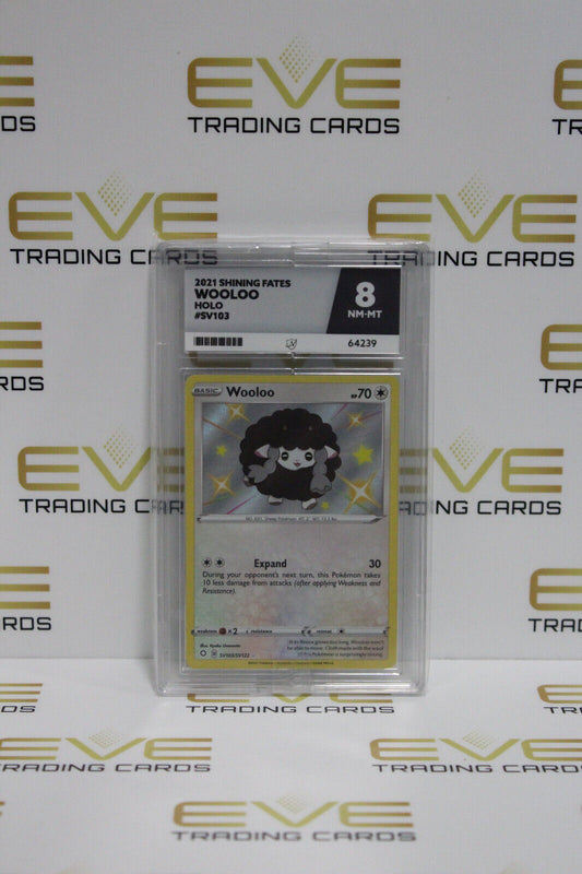 Graded Pokemon Card - #SV103/SV122 2021 Shining Fates Wooloo Holo - Ace 8