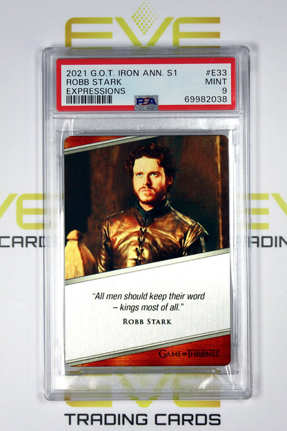 Graded Game of Thrones Card - #E33 2021 Robb Stark - Expressions - PSA 9