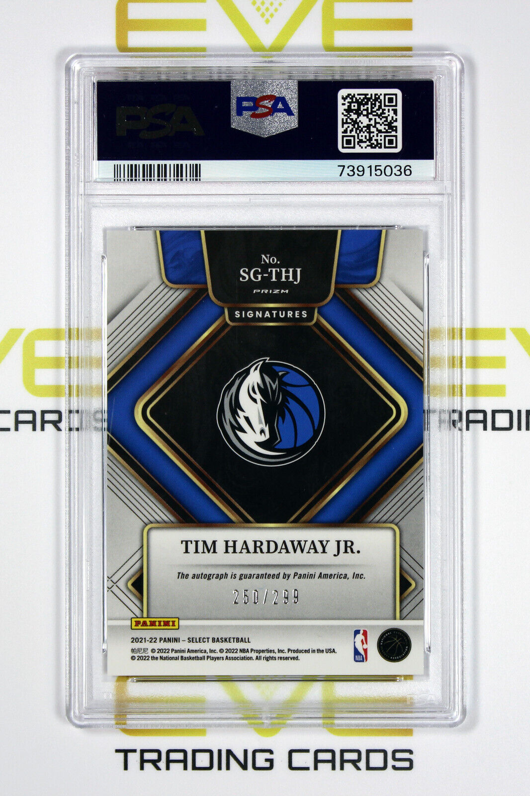 2021 Panini Select Signatures Basketball Card #SG-THJ Tim Hardaway Jr /299 PSA 9