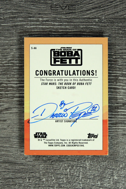 Topps Star Wars The Book of Boba Fett 1/1 Cad Bane Sketch Card Autographed Slab