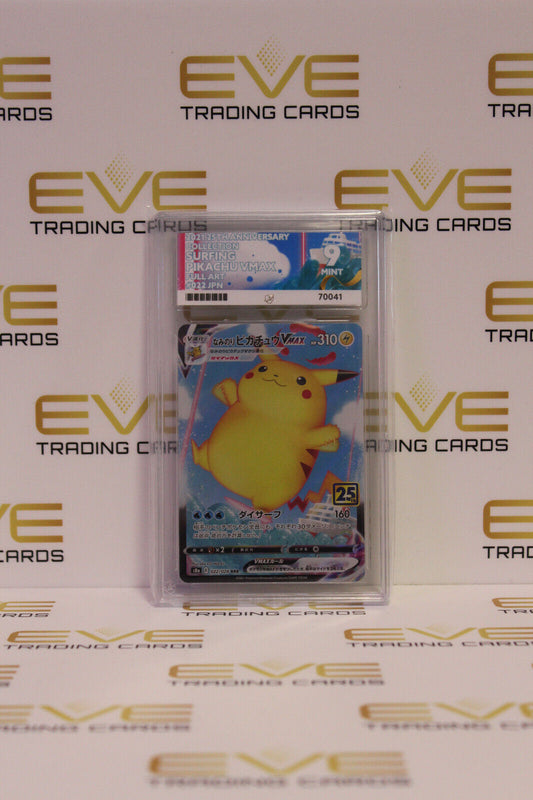 Graded Pokemon Card - 022/028 2021 25th Anni Surfing Pikachu VMAX Full Art Ace 9