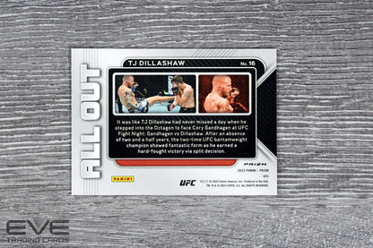 2023 Panini Silver Prizm UFC Card "All Out" #16 TJ Dillashaw - NM/M