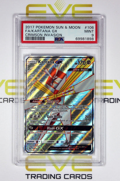 Graded Pokemon Card- #106/111 2017 Kartana GX Sun & Moon Crimson Invasion -PSA 9