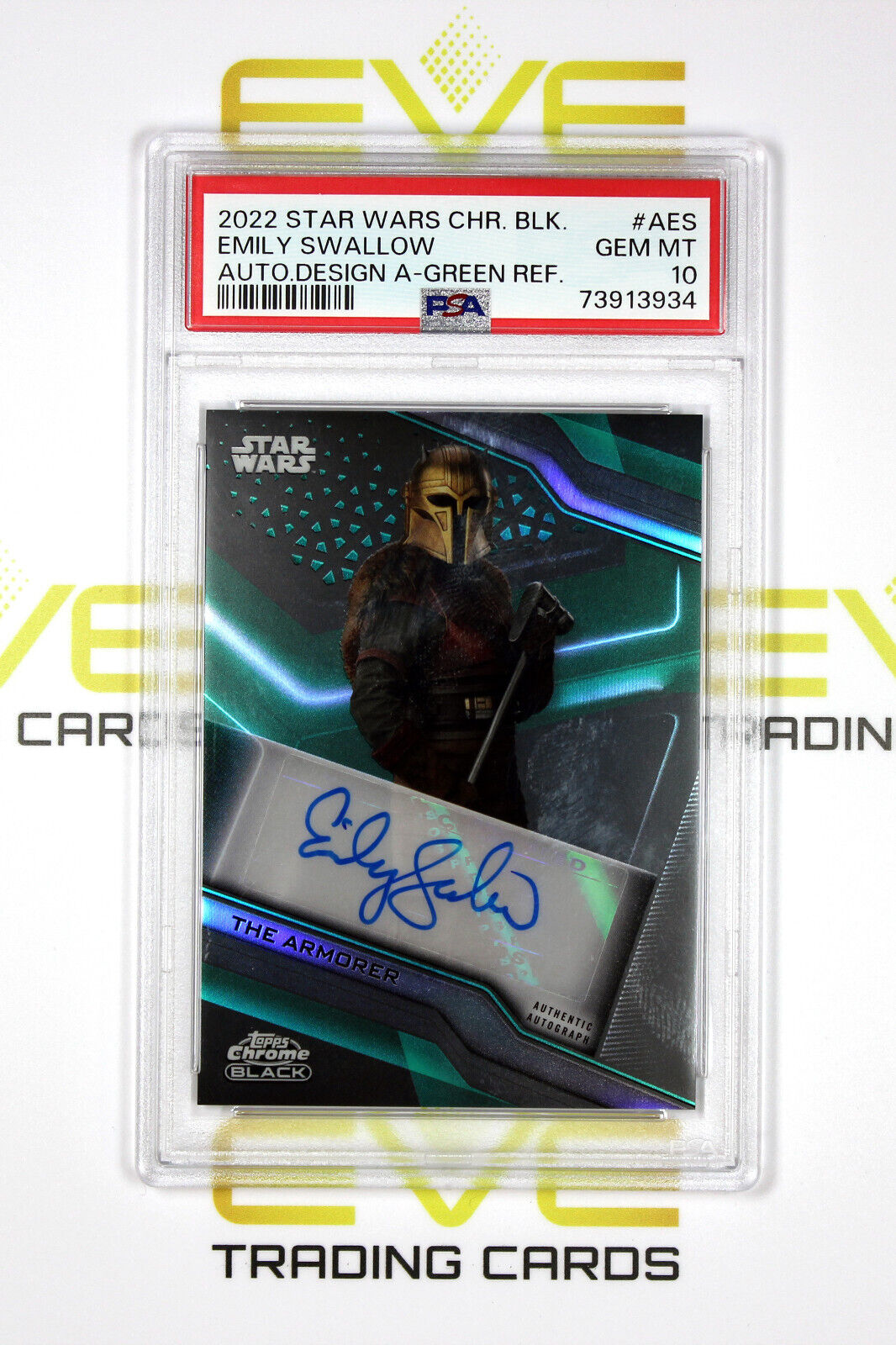 Topps Chrome Black Star Wars #A-ES Emily Swallow as The Armorer /99 - PSA 10