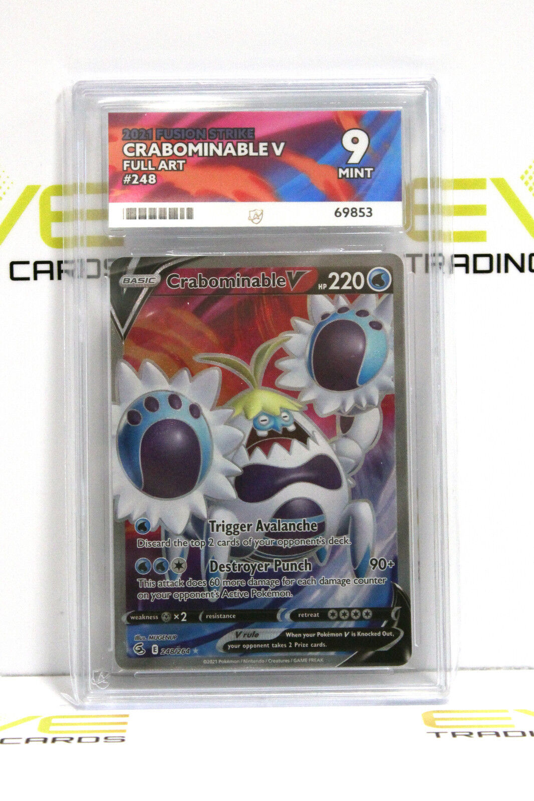 Graded Pokémon Card - #248/264 2021 Crabominable V Fusion Strike Full Art -Ace 9