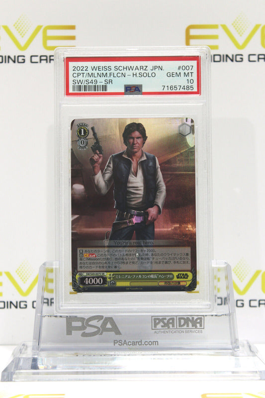 2022 Weiss Schwarz Japanese Star Wars Card Captain Han Solo SW/S49-007S - PSA 10