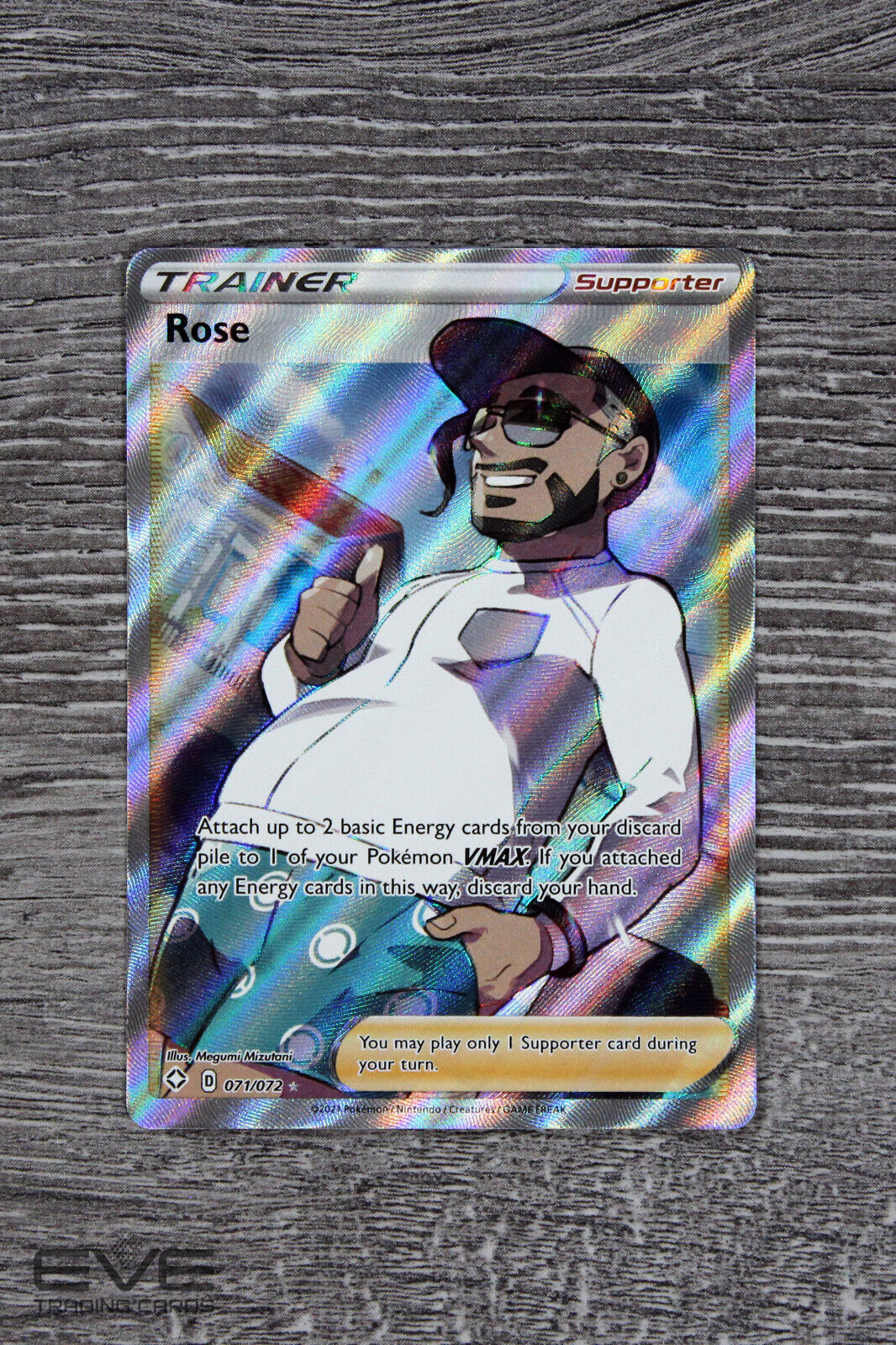 Raw Pokemon Card - #071/072 Rose Shining Fates Holo Full Art Ultra Rare - NM/M