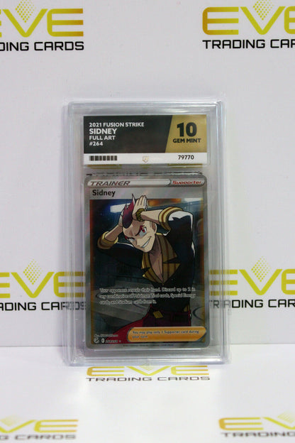 Graded Pokemon Card - #264/264 2021 Fusion Strike Sidney Full Art - Ace 10