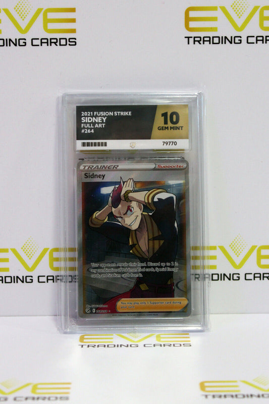 Graded Pokemon Card - #264/264 2021 Fusion Strike Sidney Full Art - Ace 10