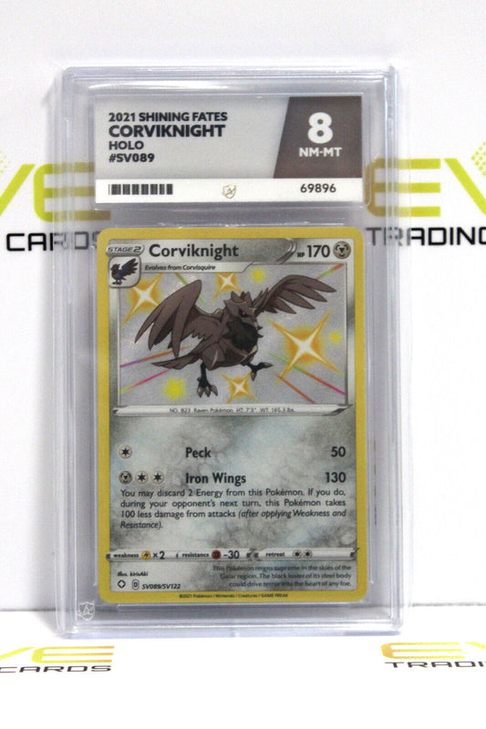 Graded Pokémon Card - SV089/SV122 2021 Corviknight Shining Fates Holo - Ace 8