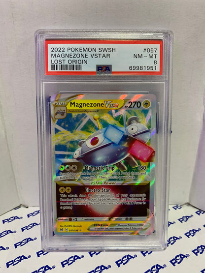 Graded Pokemon Card - 057/196 Pokemon SWSH Magnezone VSTAR Lost Origin - PSA 8