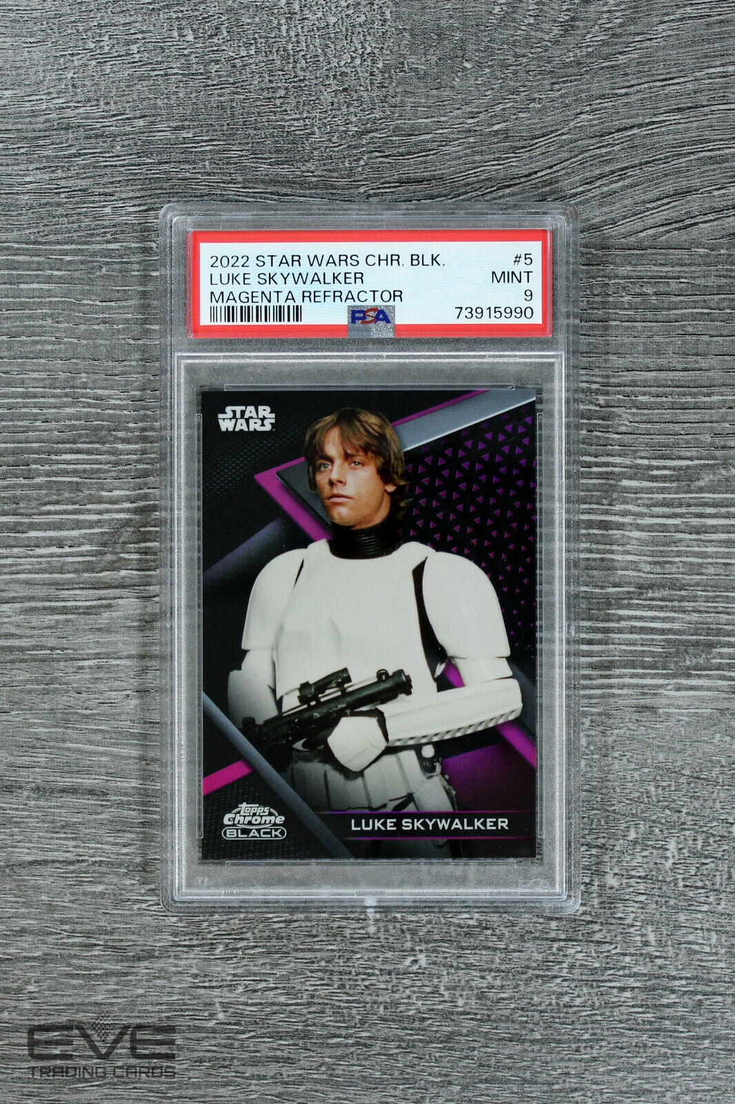 2022 Topps Star Wars Chrome Black #5 Luke Skywalker Magenta Refractor /10 -PSA 9