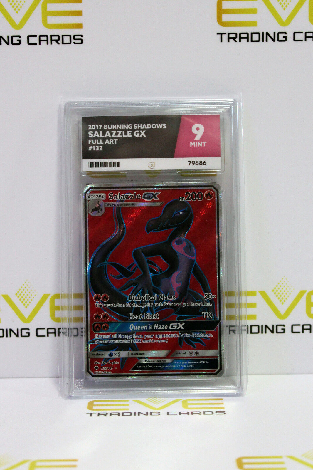 Graded Pokemon Card - #132/147 2017 Burning Shadows Salazzle GX Full Art - Ace 9