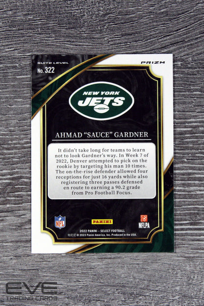 2022 Panini Select NFL Silver Prizm Card #322 Ahmad "Sauce" Gardner Rookie- NM/M