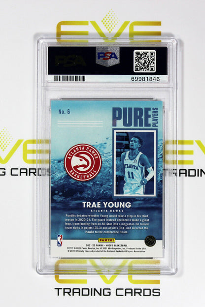 Graded Basketball Card #6 2021 Panini NBA Hoops Trae Young Pure Players PSA 10
