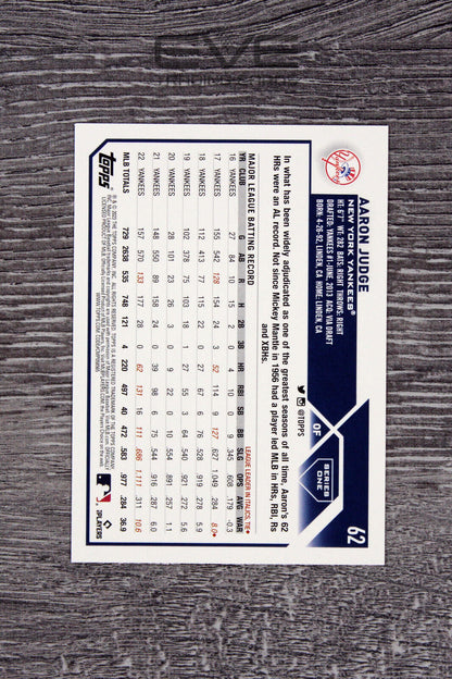 2023 Topps Series One Baseball Card - 62 Aaron Judge New York Yankees - NM/M