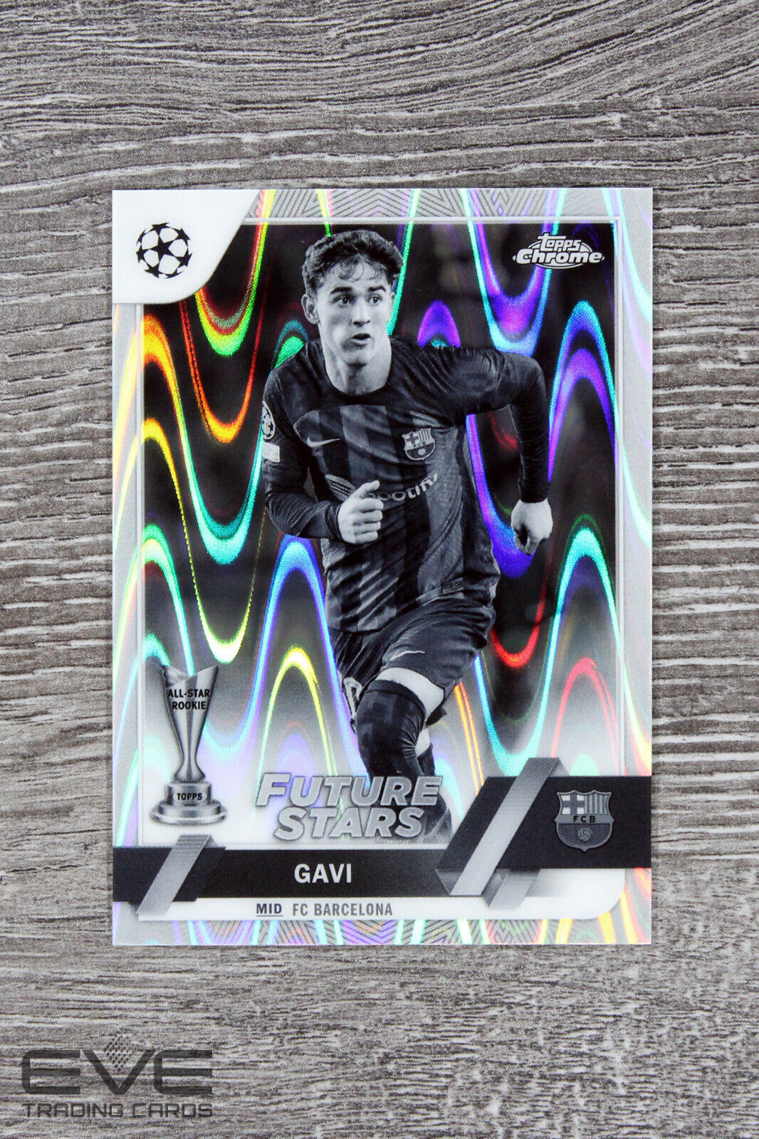 2022-23 Topps UEFA Champions League Card #178 Gavi Black & White Vision - NM/M