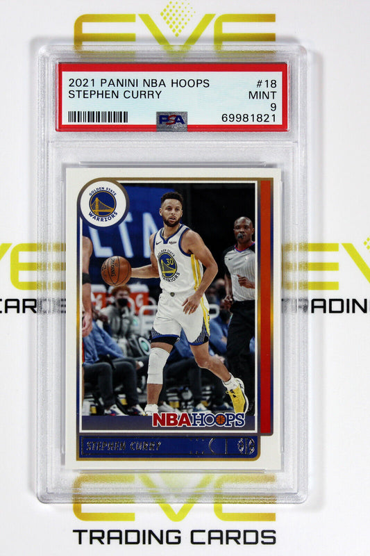 Graded Basketball Card - #18 2021 Panini NBA Hoops Stephen Curry - PSA 9