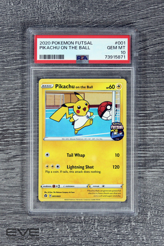 Pokemon Card #001/005 2020 Pikachu on the Ball - Pokemon Futsal - PSA 10