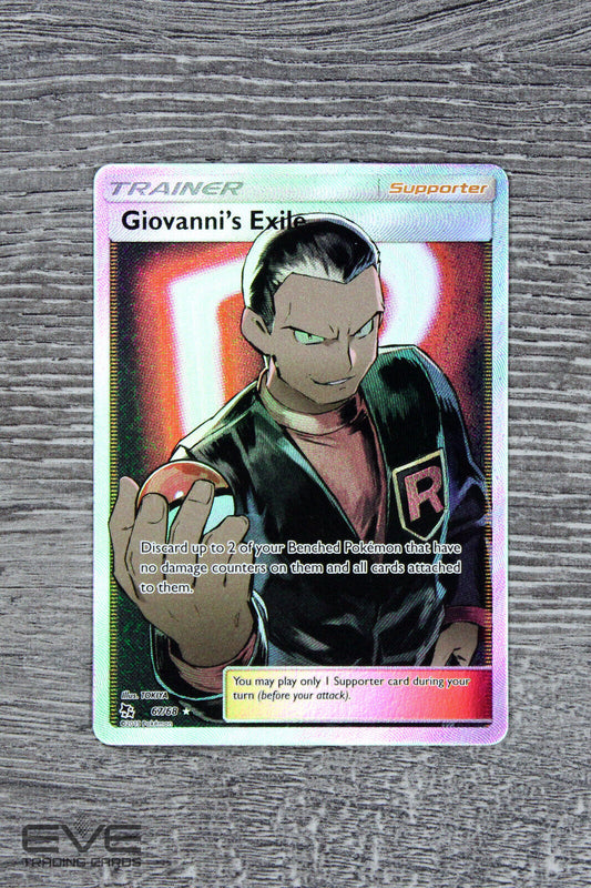 Raw Pokemon Card - #67/68 Giovanni's Exile Hidden Fates Full Art - NM/M
